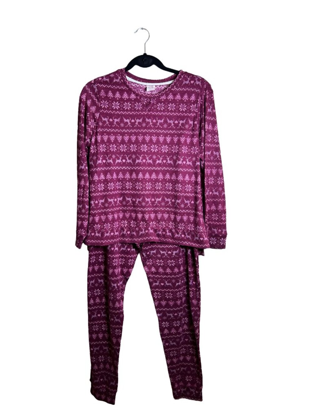 Title Secret Treasures Fair Isle Pajama Set Burgundy Holiday Large